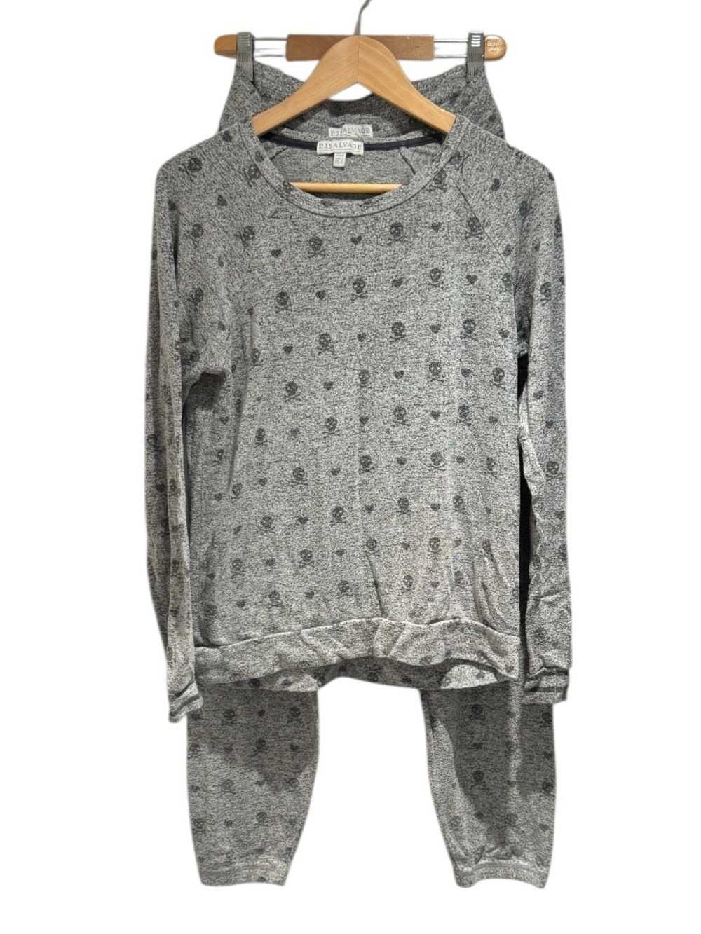 PJ SALVAGE grey skulls lounge set - size s